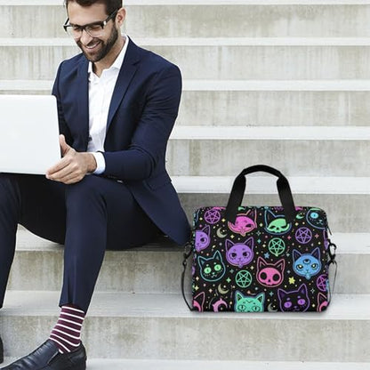 JIPONI Laptop Bag For Women Men, 15.6 16 IN Tote Work bags, Briefcase Messenger Computer Case 01 - color: Cat