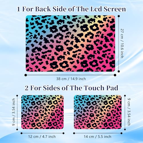 Universal Laptop Protective Skin,Trim-to-Fit Vinyl Sticker for 13–16 Inch Laptop,MacBook,Tablet & Notebook,Scratch-Proof Waterproof Cover,Blue Pink Leopard - color: Blue Pink Leopard