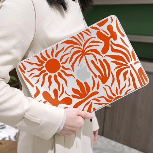 MEEgoodo Printed Case for New MacBook Neo 13 inch 2026 Release(Fit Model A3404), Laptop Hard Shell Cases with Keyboard Skin & Screen Protector & Webcam Covers, Abstract Sun & Palm Tree - color: Abstract Sun & Palm Tree