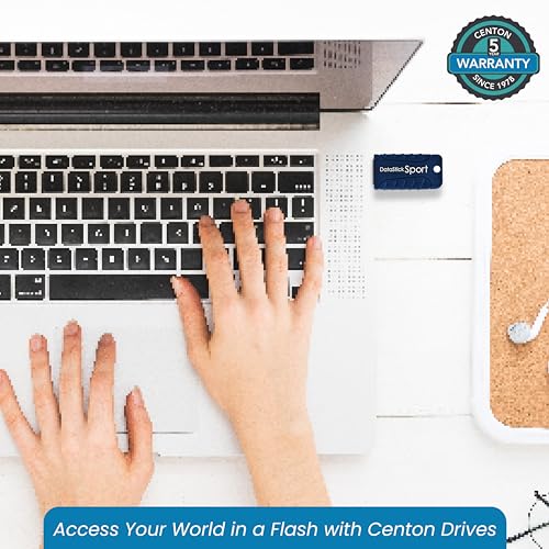 Centon Electronics MP Essential USB 3.2 Gen1 DataStick Sport Flash Drive, 32 GB USB Flash Drive, Navy Blue - size: 32 GB, style: Pack of 1