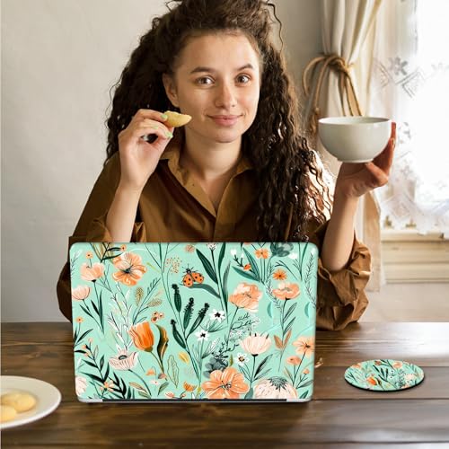 Laptop Skin Sticker Decal 15.6 Inch,12 13 13.3 14 15 15.6 in Laptop Netbook Skins for Notebook,Art Decal Removable Waterproof Scratch Resistant,Universal Vinyl Cover,Flower Plant Green - color: Flower Plant Green