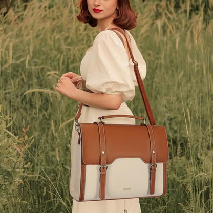 Missnine Laptop Bag 15.6 inch Canvas Messenger Bag for Women Professional Work Bag Shoulder Bag