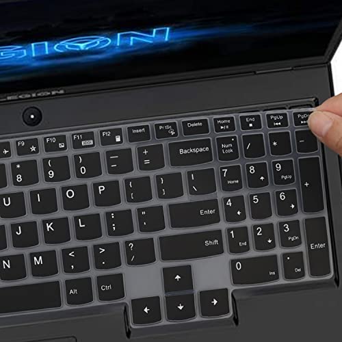 Keyboard Cover Skin for Lenovo Legion 5 5i 5p 5pi 7 7iGen 9/8/7/6 15.6" 16" 17.3", Legion Pro 5/5i 7 7i 16" Gen 9/8/7/6, Legion Slim 5 5i 7 7i 15.6 16 Gen9/8, LQQ 15.6" 16" Gen 9/8, US Layout - color: Black