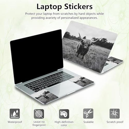 Laptop Skin Sticker Decal, Universal Reusable Vinyl Laptop Cover for 12" 13" 13.3" 14" 15" 15.4" 15.6" Notebook PC, Reusable Waterproof Scratch-Resistant with 2 Wrist Pads,A Highland Cow - color: A Highland Cow