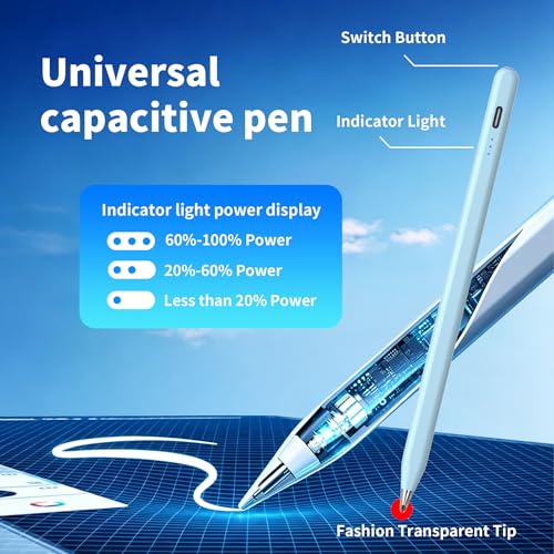 Galaxy Tab A11+ Stylus Pen for Samsung Table A11/A9+/A9 Drawing Stylus for Android Tablets, Precise Writing Pencil,Fast Charging,Auto Sleep,Button on/Off (Blue) - color: blue