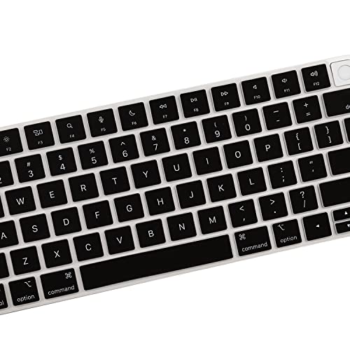 Keyboard Cover for Apple 2024/2023/2021 iMac All-in-One Desktop Keyboard, iMac 24 Inch with M4 /M3 /M1 Chip with Touch ID & Apple Magic Keyboard A2449 A2450 MK293LL/A MK2A3LL/A, US Layout -Black - color: Black
