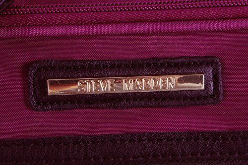 Steve Madden Designer-Gepckkollektion Leichter Softside-Koffer fr Damen und Herren strapazierfhige 50,8 cm groe Tragetasche mit 4 rollenden Spinner-Rdern, Peek-a-boo Purple, 20in, Carry on Bag With - color: Peek-a-boo Purple, size: 20 inches