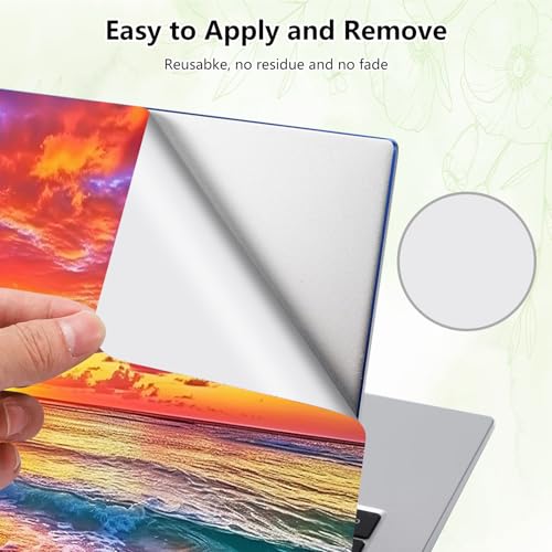 Laptop Skin Sticker Decal, Universal Reusable Vinyl Laptop Cover for 12" 13" 13.3" 14" 15" 15.4" 15.6" Notebook PC, Reusable Waterproof Scratch-Resistant with 2 Wrist Pads,Beach Sandbeach - color: Beach Sandbeach