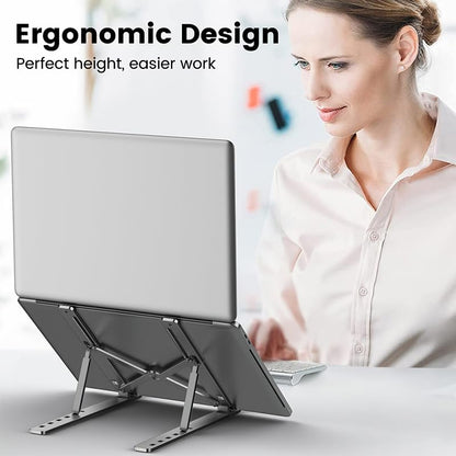 Portable Laptop Stand with Cooling Fan, Laptop Stand, Detachable Adjustable Laptop Riser, Compatible with 18-inch Laptops (Silver) - color: Silver