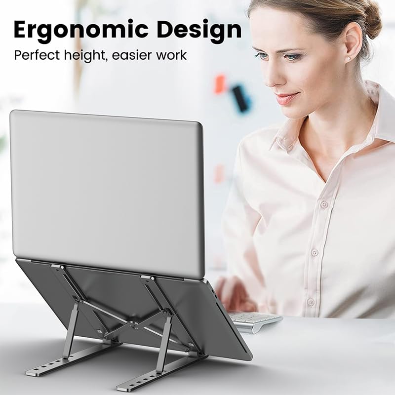 Portable Laptop Stand with Cooling Fan, Laptop Stand, Detachable Adjustable Laptop Riser, Compatible with 18-inch Laptops (Black with Fan) - color: Black with fan