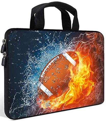 AMARY14 15 15.4 15.6 inch Laptop Handle Bag Computer Protect Case Pouch Holder Notebook Sleeve Neoprene Cover (Football) - color: Football