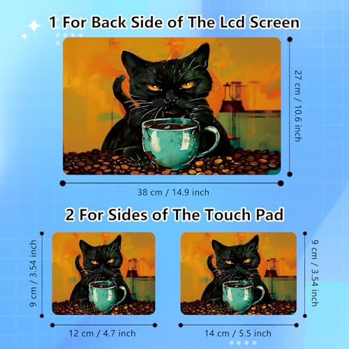 Universal Laptop Skin Sticker Decal for 11.6”12" 13" 13.3" 14" 15" 15.4" 15.6" Reusable Waterproof Scratch-Scratch Resistant Protective Vinyl Laptop Notebook Skin Stickers - A Cute Black Cat - color: A Cute Black Cat