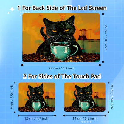 Universal Laptop Skin Sticker Decal for 11.6”12" 13" 13.3" 14" 15" 15.4" 15.6" Reusable Waterproof Scratch-Scratch Resistant Protective Vinyl Laptop Notebook Skin Stickers - A Cute Black Cat - color: A Cute Black Cat