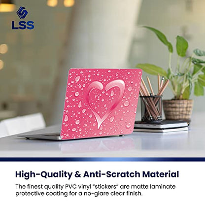 LSS 15 15.6 inch Laptop Notebook Skin Sticker Cover Art Decal Fits 13.3" 14" 15.6" 16" HP Dell Lenovo Apple Asus Acer Compaq (Free 2 Wrist Pad Included)LSS Laptop 15 15.6 Skin Cover with Colorful Patt - color: Pink Heart, size: 13" - 16"