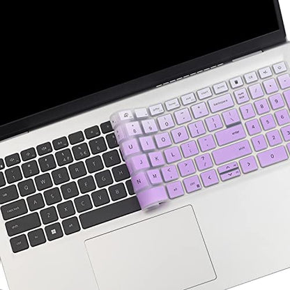 Keyboard Cover for Dell 15 Laptop DC15250 DC15255 15.6, Dell Inspiron 15 3510 3511 3515 3525 3530 3535 5510 5515 5518 7510 15.6, Vostro 3510 3520 3530 5510 5515 15.6, Latitude 3520/Inspiron 7610 - color: GradualPurlple