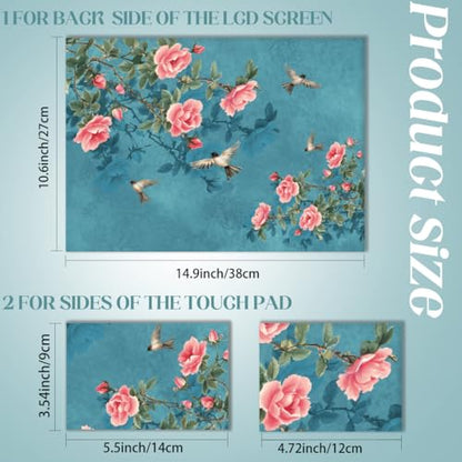 SUPERDANT Laptop Skin Sticker Flower Bird Laptop Decals Personalized Universal Notebook Computer Wrap Vinyl Skin Stickers Cover Art Decal Removable 12-15.6 Inch Scratch-Resistant Gifts Blue Pink - style: Flower Bird