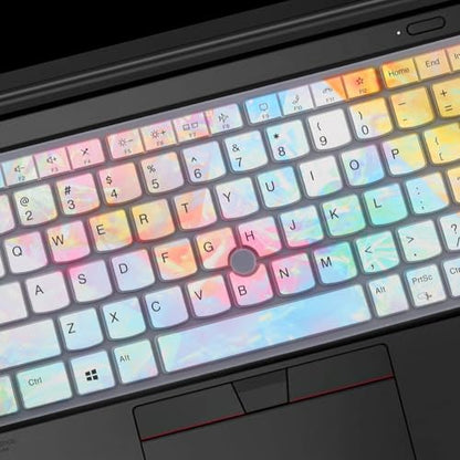 Keyboard Cover for Lenovo Thinkpad E14 Gen 5, Thinkpad T14 T14s Gen 4/3,L14 P14s Gen 3, ThinkPad X1 Yoga Gen 8/7, Thinkpad x1 Carbon Gen 11/10 14"(Not Fit T14 L14 P14s Gen 2 1)-Iridescent - color: Iridescent