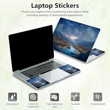 Laptop Skin Sticker Decal, Universal Reusable Vinyl Laptop Cover for 12" 13" 13.3" 14" 15" 15.4" 15.6" Notebook PC, Waterproof Scratch-Resistant with 2 Wrist Pads, Easy to Apply & Remove,Galaxy City - color: Galaxy City
