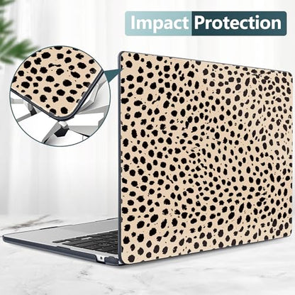 DONGKE for MacBook Air 13 Inch Case M5 2026 M4 2025 M3 M2 2024-2022 A3449 A3240 A3113 A2681, Plastic Hard Shell & Keyboard Cover & Screen Film for MacBook Air 13.6 Inch Case - Cheetah Spots - color: Cheetah Spots