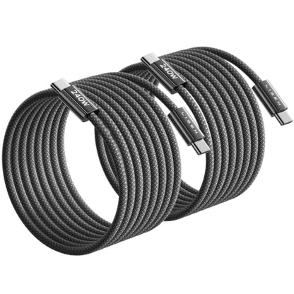 LISEN 240W USB C to USB C Cable, PS/2 Charging Cable (10FT+10FT) | 2-Pack, Black | USBC Cable for iPhone 17/16/15 Pro Max, iPad Pro/Air, MacBook Pro/Air, Samsung Galaxy S26 Ultra, Laptop - color: Black, size: 10FT+10FT