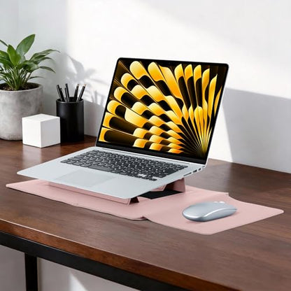 13-14 Inch Protective Laptop Sleeve Case with Stand, for MacBook Pro 14'' M5~M1, Pro/Max(2026-2021), MacBook Air 13.6'' M5-M2, (2026-2022), iPad Air/Pro Surface, PU Leather Laptop Case (13"-14" Pink) - color: Pink, size: 13-14 Inch