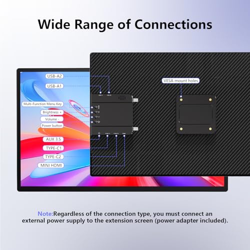 23.8" Large Portable Monitor, 2.5K QHD 180Hz Laptop Screen Extender, 150% RGB 178° IPS, Speakers & USB Hub for Office/Gaming with Kickstand, Travel Monitor for Laptop/PC/Mac/Xbox, VESA USB-C & HDMI - style: A2-23.8" Portable Monitor