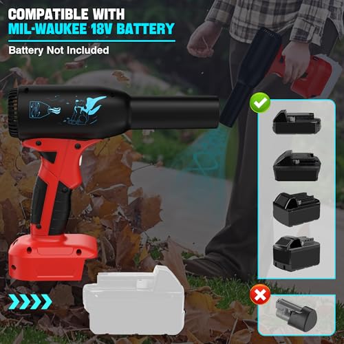 500W Cordless Air Duster for Milwaukee 18V M18 Battery, 400G High Power Wind Speed Compressed Air Blower, Rechargeable Electric Jet Dry for Keyboard PC Electronics Cleaning Replace Canned Air - size: 500W for Milwau*kee 18V