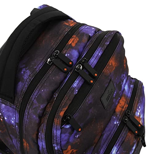 J World Lunar Rolling Backpack. Laptop Bag With Wheels. Wheeled Carry-On Travel Luggage, Galaxy, 19.5 x 13 x 8 Inches - color: Galaxy