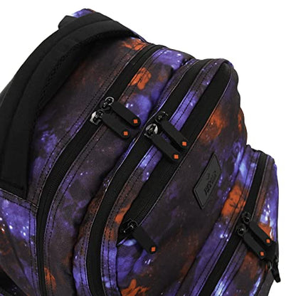 J World Lunar Rolling Backpack. Laptop Bag With Wheels. Wheeled Carry-On Travel Luggage, Galaxy, 19.5 x 13 x 8 Inches - color: Galaxy