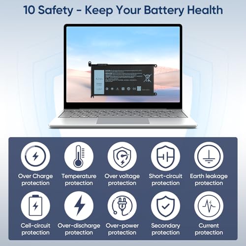 42WH WDX0R Replacement Laptop Battery for Dell Inspiron 13 15 5000 7000 Series 5567 5570 7378 7573 7579 5565 5379 5378 Latitude 3390 3190 Vostro 5468 5568 P69G P58F 3CRH3 11.4V - size: 6.93*3.5*0.24inch WDXOR