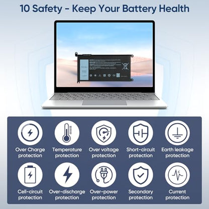 42WH WDX0R Replacement Laptop Battery for Dell Inspiron 13 15 5000 7000 Series 5567 5570 7378 7573 7579 5565 5379 5378 Latitude 3390 3190 Vostro 5468 5568 P69G P58F 3CRH3 11.4V - size: 6.93*3.5*0.24inch WDXOR