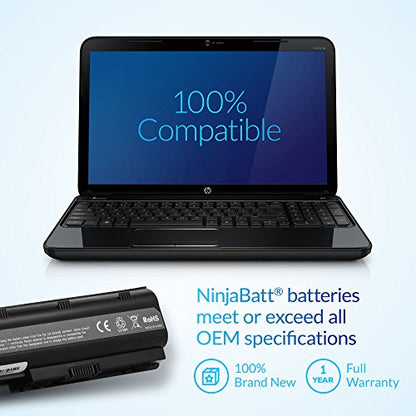 NinjaBatt Battery for HP 593553-001 636631-001 MU06 MU09 593554-001, HP Pavilion dm4 g4 g6 g7 DV3-4000 DV5-2000 DV6-3000 DV7-6000, Compaq Presario CQ42 CQ56 CQ57 CQ62 - High Performance - size: HP MU06 MU09