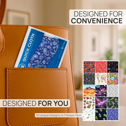 Microfiber Wholesale Quick Cloth Glasses Cleaning Cloths 5x7 Paisley Blue | 2-Pack with Case | Double-Sided Lens Cleaner for Eyeglasses, Camera, Screens | Reusable Microfiber Glass Polishing Cloth - color: Blue Paisley, size: 5"x7"