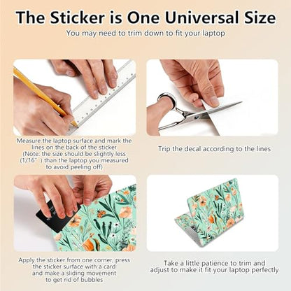 Laptop Skin Sticker Decal 15.6 Inch,12 13 13.3 14 15 15.6 in Laptop Netbook Skins for Notebook,Art Decal Removable Waterproof Scratch Resistant,Universal Vinyl Cover,Flower Plant Green - color: Flower Plant Green