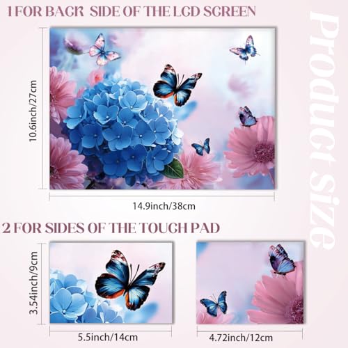 SUPERDANT Laptop Skin Sticker Laptop Decals Butterfly Flower Personalized Universal Notebook Computer Wrap Vinyl Skin Stickers Cover Art Decal Removable 12-15.6 Inch Scratch-Resistant Gifts - style: Blue Flower and Butterfly