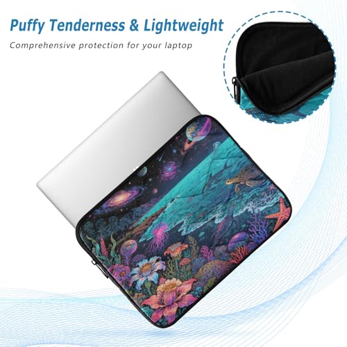 Marine and Space 15-16 Inch Quilted Laptop Sleeve Case Soft Notebook Protector Bag Computer Carrying Case - color: marine and space, size: Large