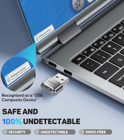 USB Mouse Mover with Switch Button, Automatic Mini Mouse Shaker with 2 Jiggle Modes, Driver-Free, Plug & Play, Keep Computer/Laptop Awake, USB-C Adapter, Silver - color: Silver