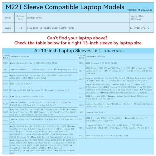 Smatree M22T Hard Protective 13 inch Laptop Sleeve Case Compatible for ASUS Vivobook 13 Slate OLED T3300/T3304(X8013T) - color: Black, size: 13 inch/M22T/Size: 32.5*20.3cm