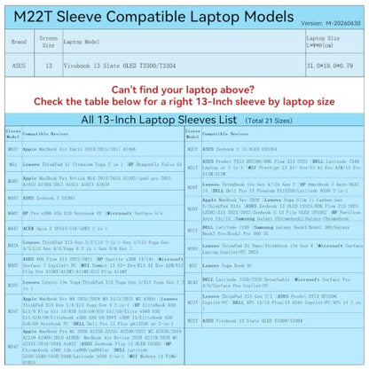 Smatree M22T Hard Protective 13 inch Laptop Sleeve Case Compatible for ASUS Vivobook 13 Slate OLED T3300/T3304(X8013T) - color: Black, size: 13 inch/M22T/Size: 32.5*20.3cm