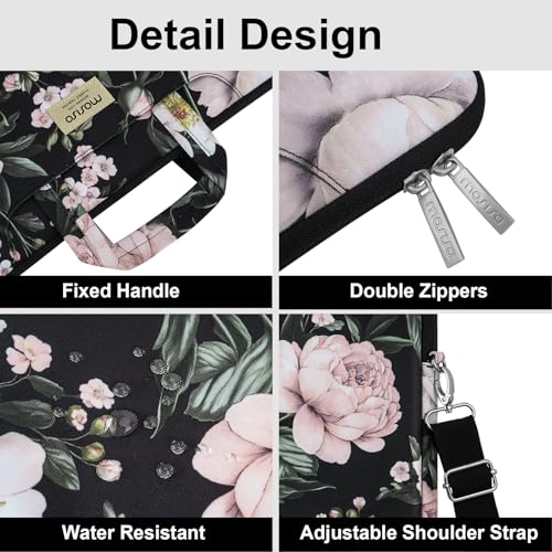 MOSISO Laptop Bag for Women, 15.6 inch Computer Bags | Compatible with MacBook Pro 16 inch, HP, Dell, Asus, 15-15.6 inch Laptop Messenger Shoulder Sleeve with Strap, Gorgeous Peony