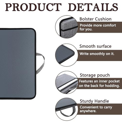Portable Laptop Desk Fits Up to 16“ Laptops, Built-in Cushion,Lap Stand for Bed & Couch & Carpet, Great for Home & Office,Lap Desk with Cushion (Dark Grey, Medium) - color: Dark Grey