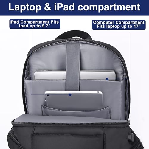 DEYACE Laptop Backpack 17 Inch Large Computer Bag for Men with USB Charger Port 18x14x8 Flight Approved Personal Item Travel Laptop Backpacks