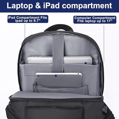 DEYACE Laptop Backpack 17 Inch Large Computer Bag for Men with USB Charger Port 18x14x8 Flight Approved Personal Item Travel Laptop Backpacks