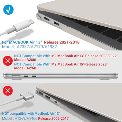 IBENZER Compatible with New MacBook Air 13 inch case 2022 2021 2020 M1 A2337 A2179 A1932, Hard Shell Case&Keyboard Cover&Screen Film for Mac Air 13 with Touch ID (2018-2022), Rocky Gray,AT13RKGY+2 - color: Rocky Gray