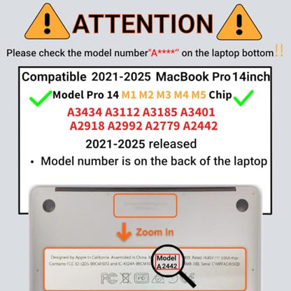 Compatible with MacBook Pro 14 inch Pro/Max Case 2025-2021 M5/M4/M3/M2/M1 Models A3434 A3185 A3401 A3112 A2918 A2992 A2779 A2442, Plastic Laptop Shell & Keyboard Cover, Black Butterflies - color: Black Butterflies, size: Pro 14.2" (2026-2021)M5/M4/M3/M2/M