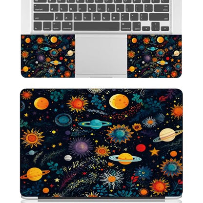 Universal Laptop Skin Sticker Decal for 11.6”12" 13" 13.3" 14" 15" 15.4" 15.6" Reusable Waterproof Scratch-Scratch Resistant Protective Vinyl Laptop Notebook Skin Stickers - Planet and Sunflower - color: Planet and Sunflower