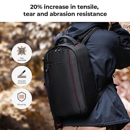K&F CONCEPT Camera Backpack, Lightweight 16L with Laptop Compartment | 16L Lightweight, 180 Degree Open, Custom Dividers, with 14in Laptop Compartment & Tripod Holder, for Canon/Nikon/Sony, B08 - style: 03-black-red