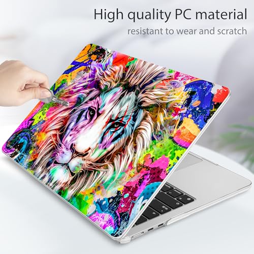 Tuiklol for MacBook Air 13 inch Case M5 2026 M4 2025 M3 2024 M2 2022 Release Model A3449 A3240 A3113 A2681,Plastic Hard Shell Cover for MacBook Air 13.6 with Touch ID, Lion - color: Lion