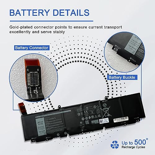JOTACT XG4K6 97Wh Laptop Battery Replacement for Dell XPS 17 9700 9710 9720 17-9700-R1505S Precision 5750 5760 5770 Series 01RR3 0F8CPG F8CPG 0YY3V 5XJ6R KVPMY KRDHV 3ICP7/54/65-2 11.4V 6-Cell - size: 12.97*3.19*0.36 inch XG4K6