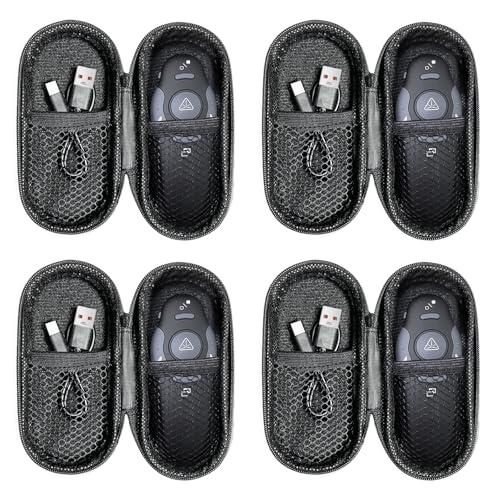 [4 Units] Presentation Clicker with 4 Cases: PowerPoint Wireless Presenter Remote USB Type C Rechargeable Red Laser Pointer Clickers Computer Project Mac PPT Slideshow Google Slide Advancer - style: 4 Units Red Laser